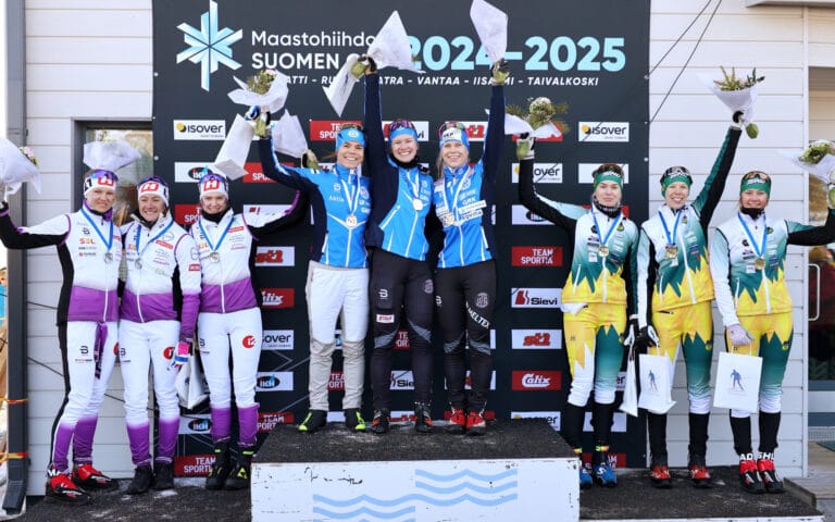 Vantaan Hiihtoseura voitti naisten SM-viestin – jännittävin loppukamppailu käytiin pronssista